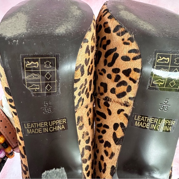 N.Y.L.A Leopard Print Heels Size 38 - Picture 12 of 16